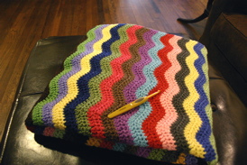 Kim's favorite project is her Ripple Afghan.