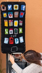 Pay Phone Yarn Bomb by Lorna Watt