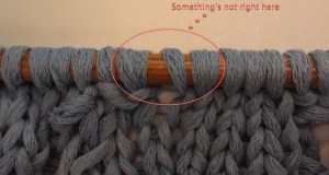 I quickly noticed that I'd forgotten a k2tog.