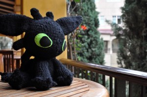 Megan's knitted version of "Toothless"