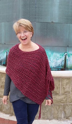 Red Poppy Poncho by Martha Wissing
