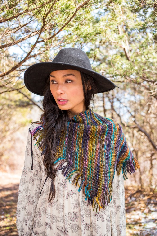 Kveta shawl knitting pattern in Berroco Millefiori