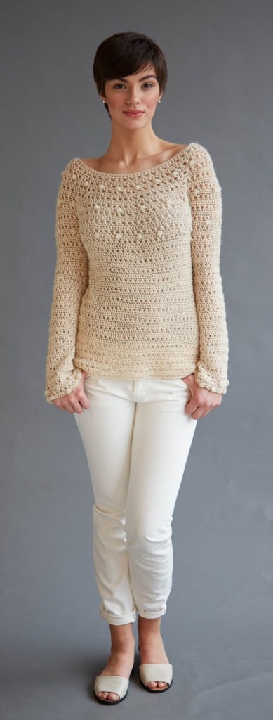 Ava sweater crochet pattern in Berroco Folio 