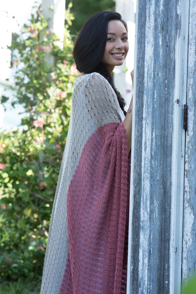 Marca Ruana knitting pattern by Amy Palmer, knit in Berroco Modern Cotton DK
