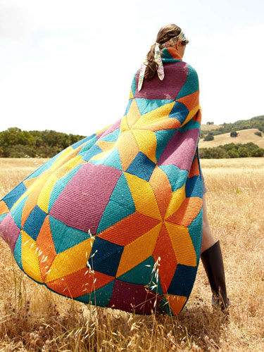 Bright Star blanket knitting pattern in Berroco Comfort