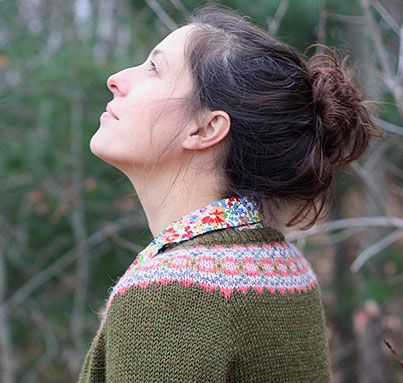 Ellen cardigan knitting pattern in Berroco Ultra Alpaca