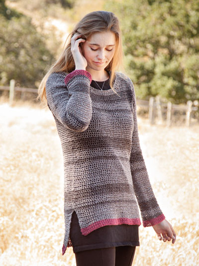 Casmalia Sweater crochet pattern by Tammy Hildebrand, crocheted with Berroco Remix Light