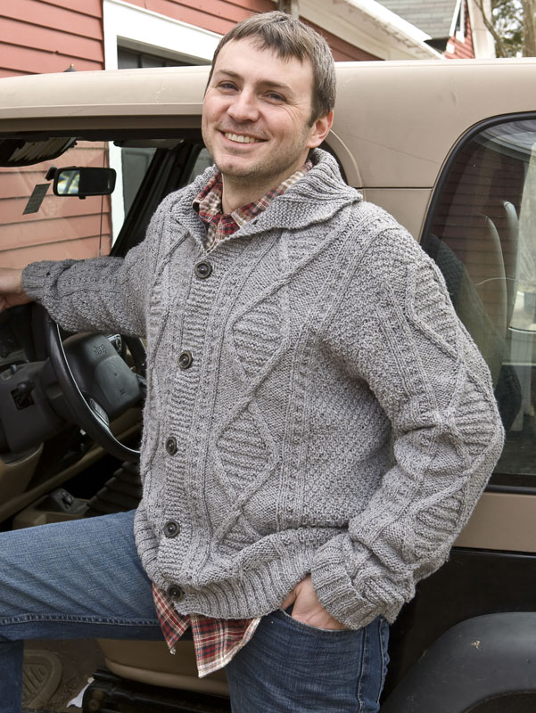 Daron men's sweater knitting pattern in Berroco Remix